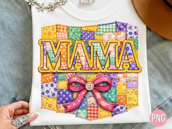 Patchwork Quilt Mama Faux Embroidery PNG Review